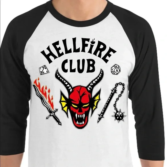 Hellfire Club - Stranger Things Baseball Style Shirt - Picture 3 of 3